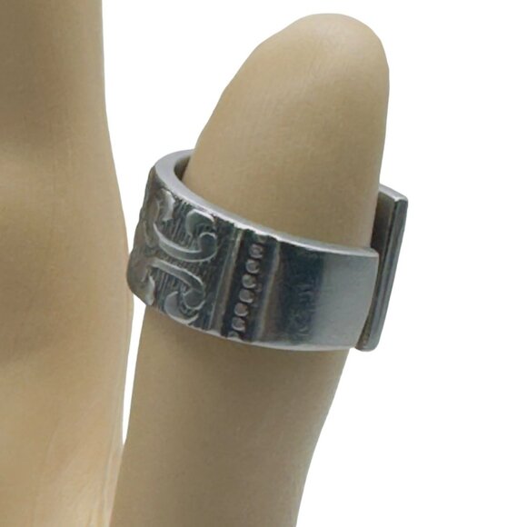 Roger's Co Casa Vista Artisan Spoon Open Ring Size 7 Vintage Stainless Steel - Picture 4 of 16